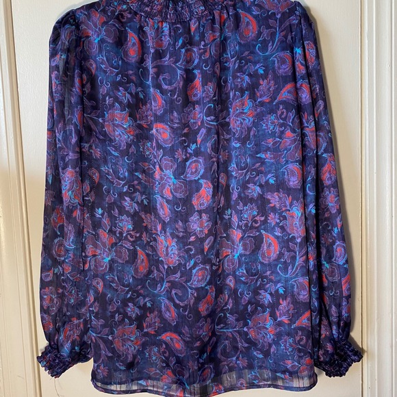 Joie Floral Print Smocked Top Fall Fashion Blouse Dark Academia 70s‎ Inspired - Picture 7 of 7